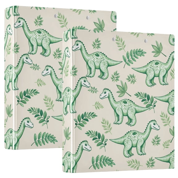 ALAZA Watercolor Dinosaur Hardcover 3 Ring Binder 1.5" D-Rings with Interior Pockets Binders School 2 PCs