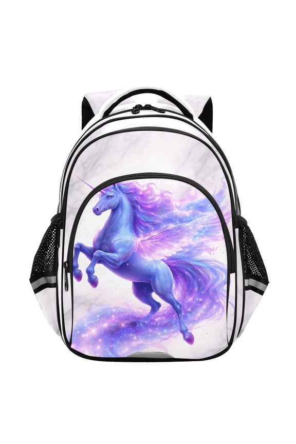 Watercolor Fairy Unicorn School Backpack Elementary Bag Student Bookbag Travel Rucksack