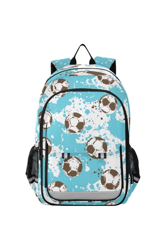 Watercolor Football Laptop Backpack Purse Travel Bag Casual School Bookbag Rucksack for Women Men