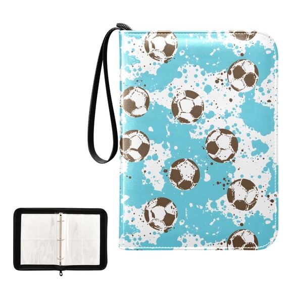 ALAZA Watercolor Football Trading Card Binder 4 Pocket Cards Collection Album 400 Folder Holder