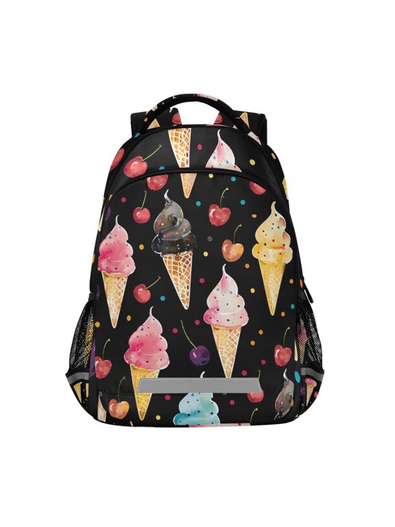 Watercolor Ice Creams Backpack Elementary School Bag Bookbag Travel Rucksack