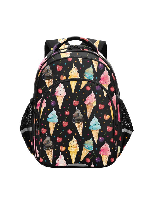 Watercolor Ice Creams School Backpack Elementary Bag Bookbag Travel Rucksack