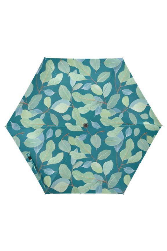 Watercolor Leaves UPF 50+ Compact Folding Umbrella for Rain Travel Umbrella Packable