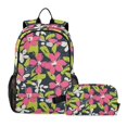 thumbnail image 1 of ALAZA Watercolor Summer Flower School Backpack Lunch Box Set Student Bookbag, 1 of 7