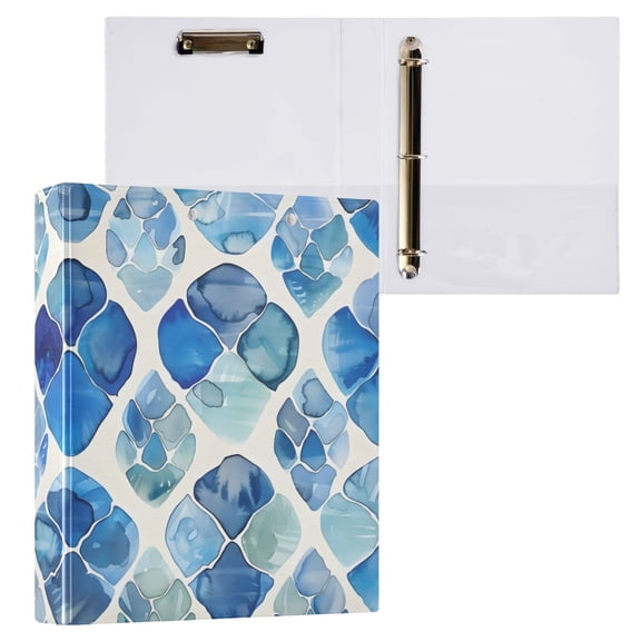 ALAZA Watercolor Tortoise Shell Hardcover 3 Ring Binder 1.5" Round Rings Interior Pockets Binders Organizer 1 Pack