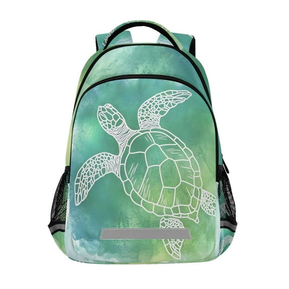ALAZA Watercolor Turtle Backpack Elementary School Bag Bookbag Travel Rucksack