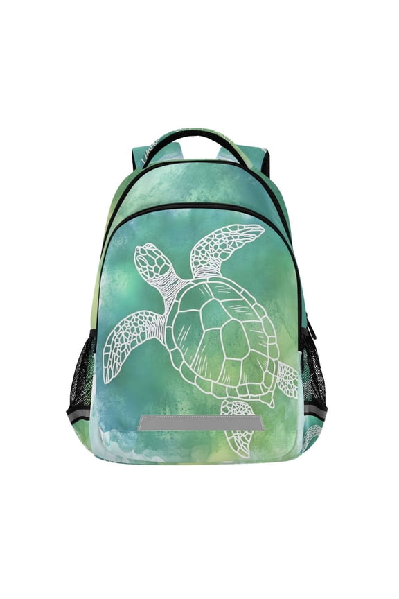 Watercolor Turtle Backpack Elementary School Bag Bookbag Travel Rucksack