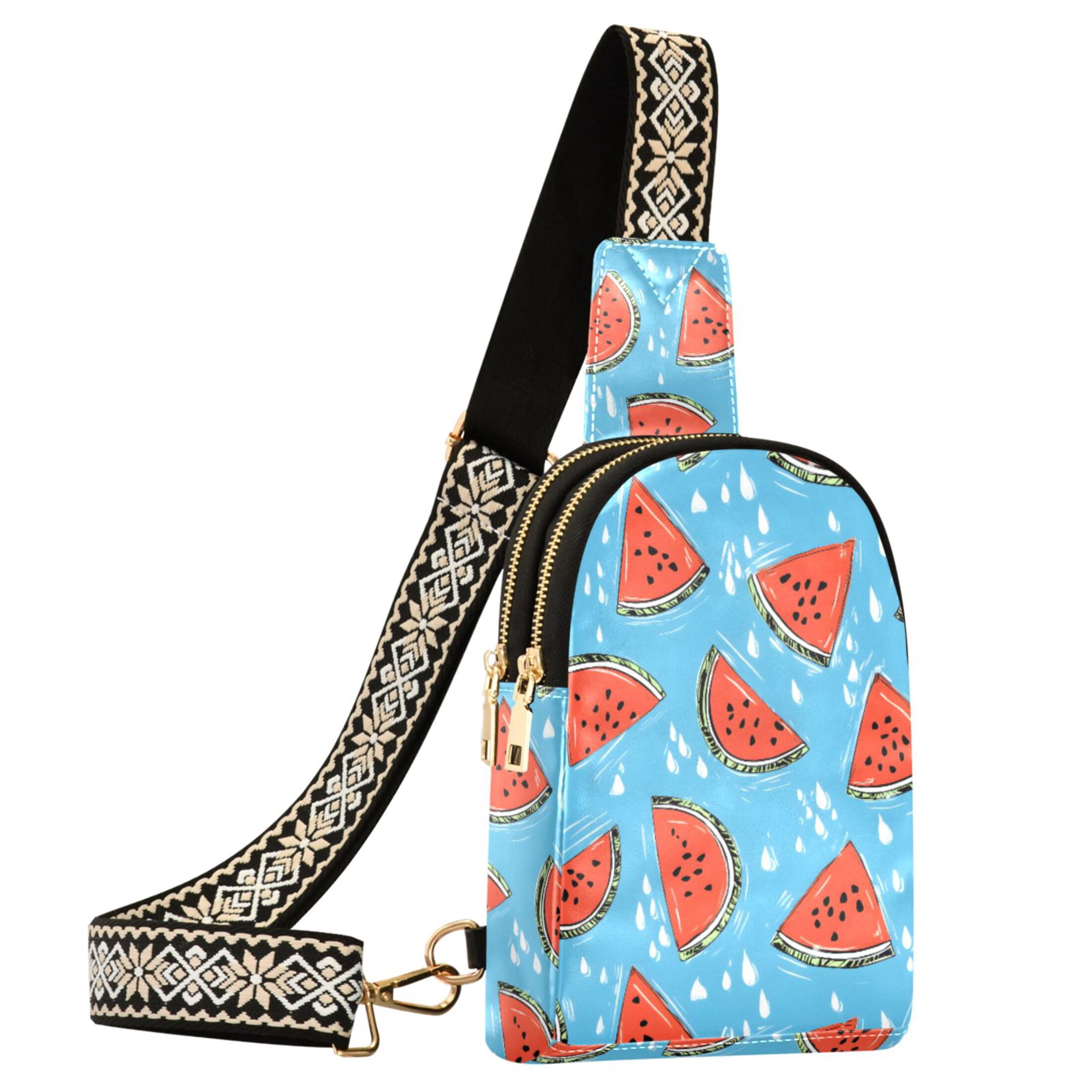 ALAZA Watermelon Cute Sling Bag for Women Men Waterproof Crossbody Chest Bags