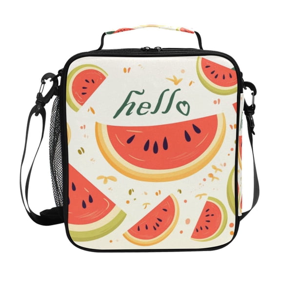 ALAZA Watermelon with Hello Lunch Box Insulated Lunch Bag Reusable Thermal Cooler Tote School Picnic