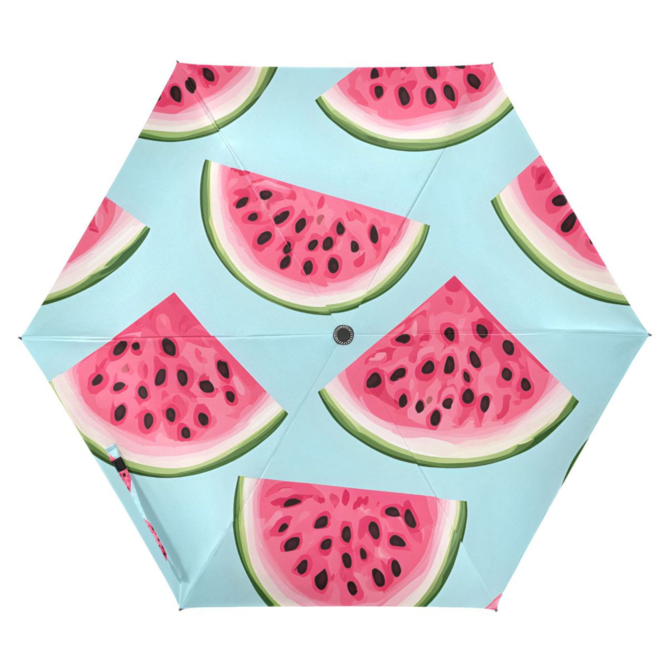 ALAZA Watermelons UPF 50+ Compact Folding Umbrella for Rain Travel Umbrella Packable