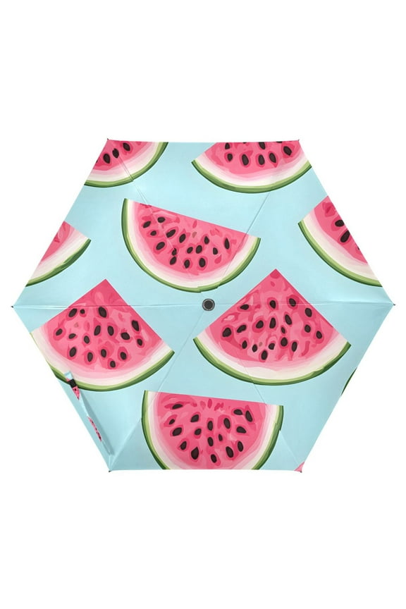 Watermelons UPF 50+ Compact Folding Umbrella for Rain Travel Umbrella Packable