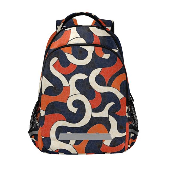 ALAZA Wave Lines Backpack Elementary School Bag Bookbag Travel Rucksack