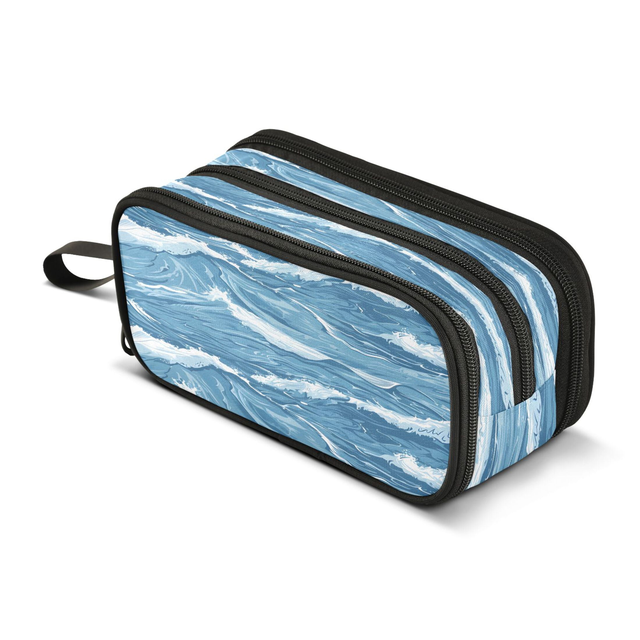 ALAZA Waves Pencil Case Bag 3 Compartment Pen Pouch Large Storage ...