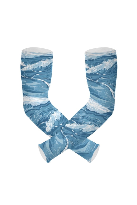 Waves UV Sun Protection Arm Sleeves UPF 50+ Compression Cooling Sleeve 1 Pair