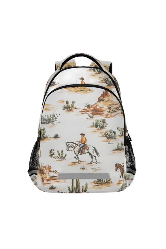 Western Cowboy Horses Backpack Elementary School Bag Bookbag Travel Rucksack