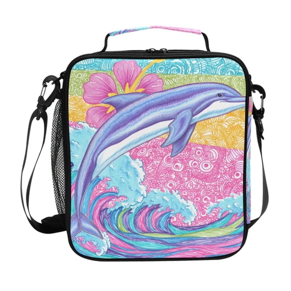 ALAZA Whale Jumping Lunch Box Insulated Lunch Bag Reusable Thermal Cooler Tote School Picnic