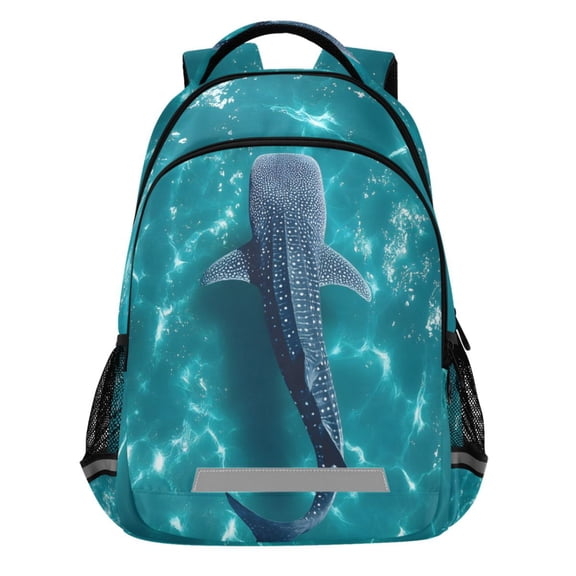 ALAZA Whale Shark Swimming Pattern Backpack Elementary School Bags Student Bookbag Travel Rucksack