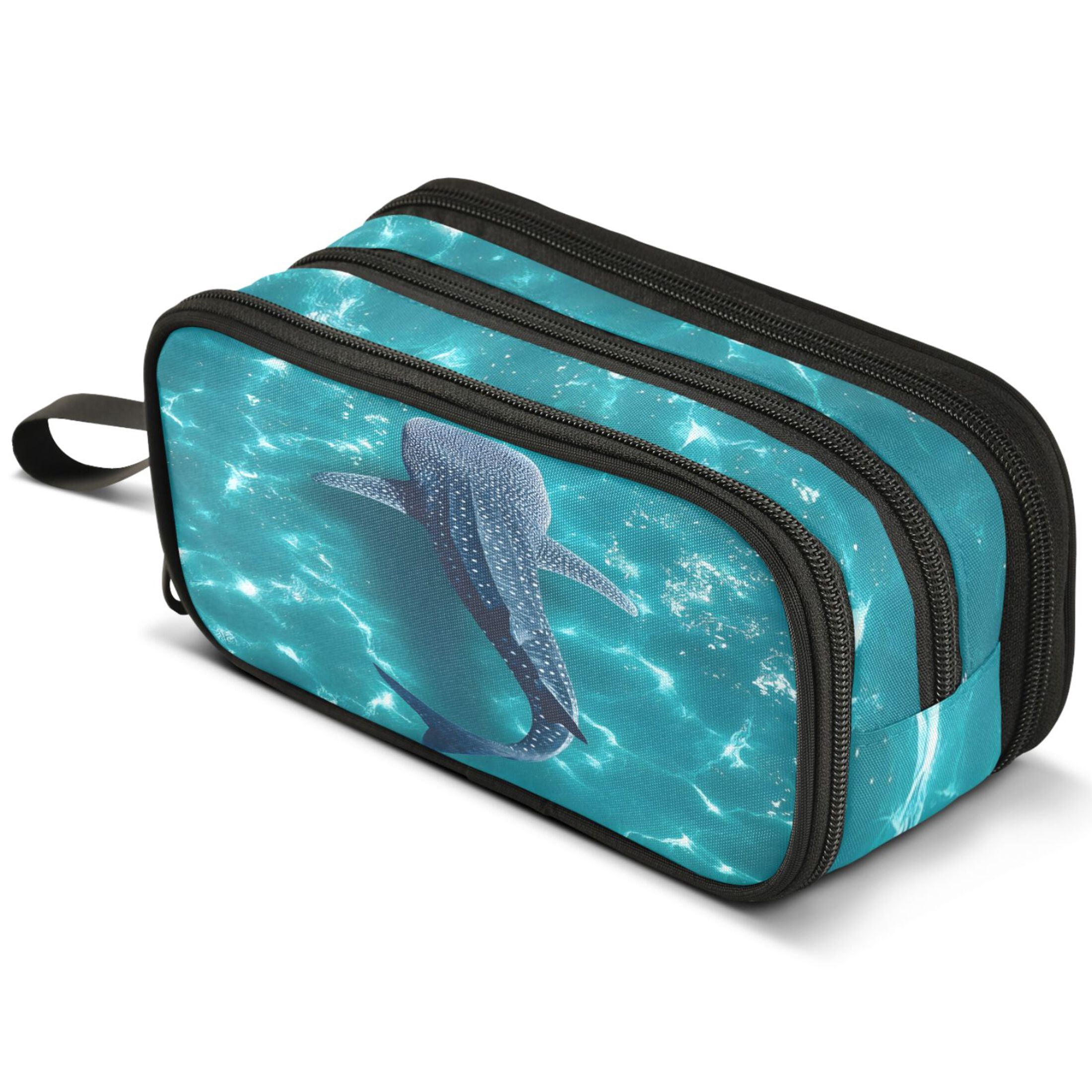 ALAZA Whale Shark Swimming Pencil Case Bag Large 3 Compartment Pen ...