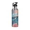 thumbnail image 1 of ALAZA Whale Swims in The Sea Water Bottle Insulated Flask Stainless Steel Straw Lid 20 oz, 1 of 6