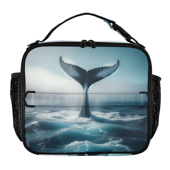 ALAZA Whale Tail Lunch Box Insulated Lunch Bag Cooler Tote with Shoulder Strap