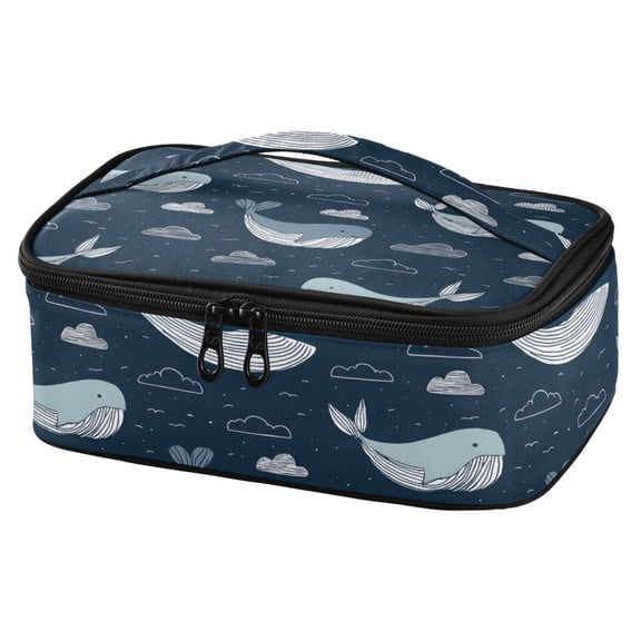 ALAZA Whales in Sea Lunch Box Insulated Cooler Tote Bag Reusable School Picnic Travel Office