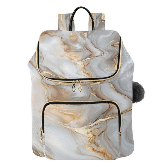ALAZA White Gold Marble Travel Backpack Laptop Bag Large Capacity Daypack