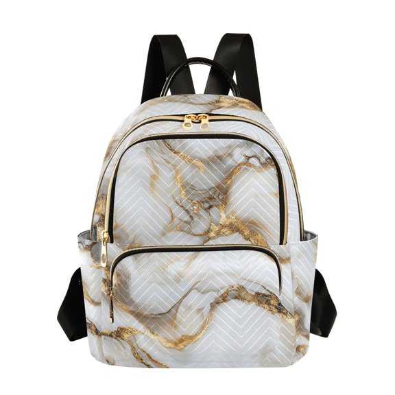 ALAZA White Marble Womens Travel Laptop Backpack Large Daypack Ladies Shoulder Bags S