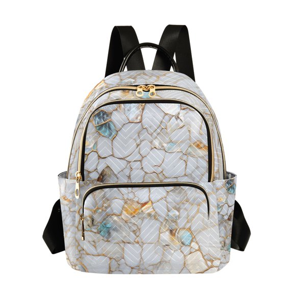 ALAZA White Marble Womens Travel Laptop Backpack Large Daypack Ladies Shoulder Bags S