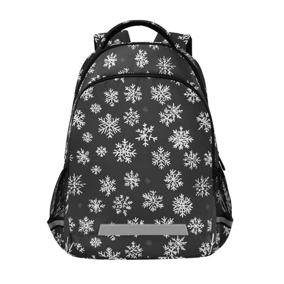 ALAZA White Snowflakes Backpack Elementary School Bag Bookbag Travel Rucksack