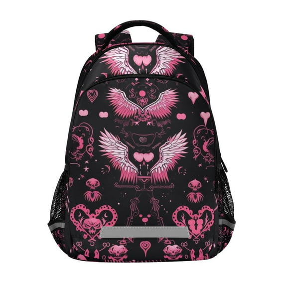 ALAZA Wing with Heart Backpack Elementary School Bag Bookbag Travel Rucksack