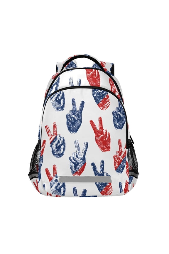 Winner Gesture Blue Backpack Elementary School Bag Bookbag Travel Rucksack