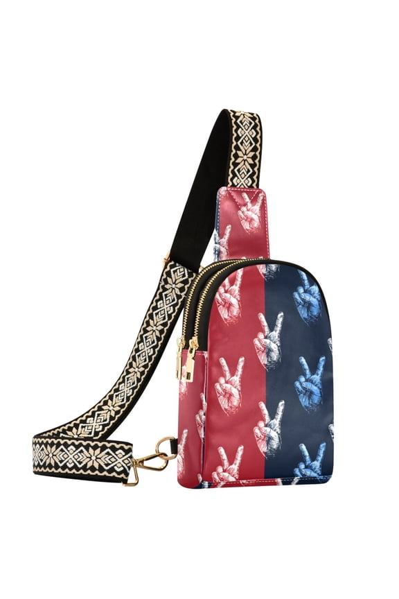 Winner Gesture Sling Bag for Women Men Waterproof Crossbody Chest Bags