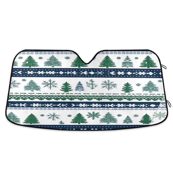 ALAZA Winter Christmas Snowflake Windshield Sun Shade Car Foldable Sun Visor Block UV Rays Protector 55"x27.6"