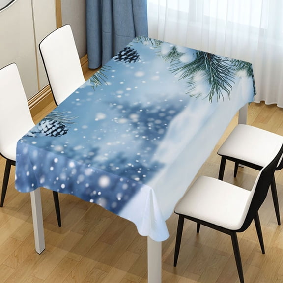 ALAZA Winter Snowflake on Tree Rectangle Tablecloth Tablecover Dinning Table Cloth 60"x60"