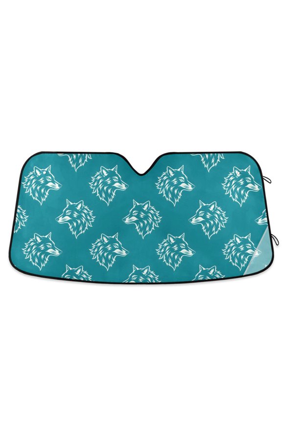 Wolf Artistic Pattern Car Windshield Sun Shade Foldable UV Ray Sunshade Visor Protector 55 x 27.6in