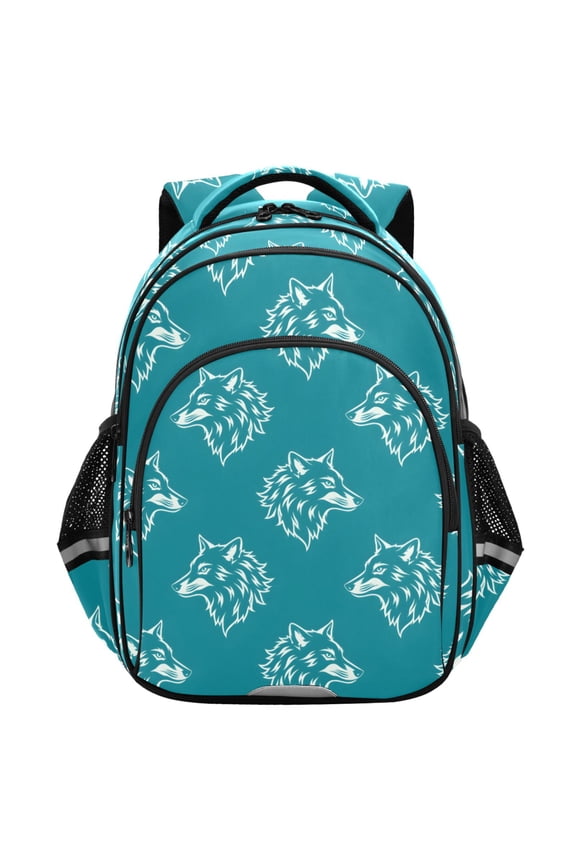 Wolf Artistic School Backpack Elementary Bag Student Bookbag Travel Rucksack