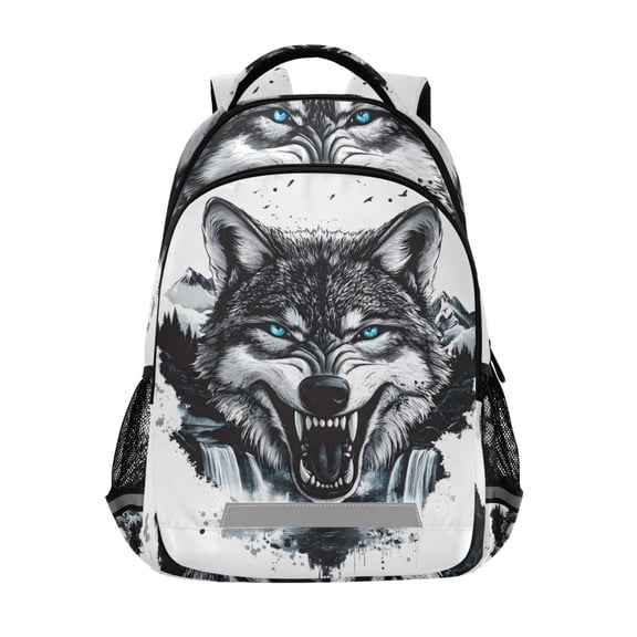 ALAZA Wolf Backpack Elementary School Bag Bookbag Travel Rucksack