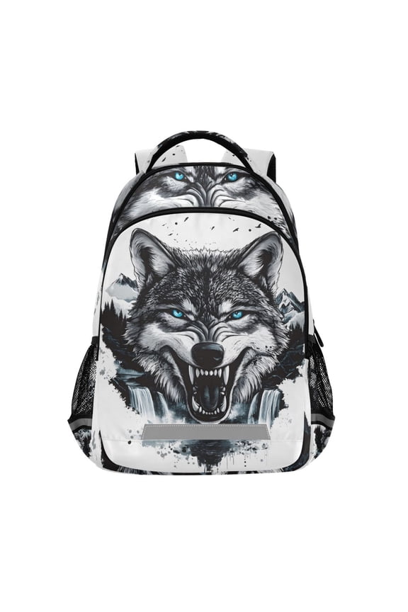 Wolf Backpack Elementary School Bag Bookbag Travel Rucksack