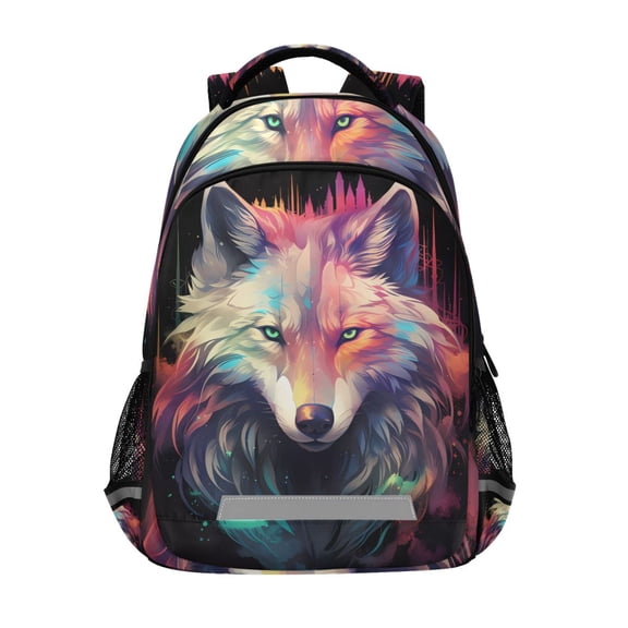 ALAZA Wolf Cool Backpack Elementary School Bag Bookbag Travel Rucksack