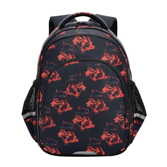 ALAZA Wolf Heads School Backpack Elementary Bag Bookbag Travel Rucksack