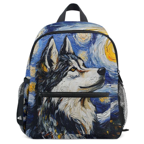 ALAZA Wolf Oil Pattern School Backpack Student Bookbag Mini Bag