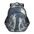 thumbnail image 1 of ALAZA Wolf and Moon School Backpack Elementary Bag Bookbag Travel Rucksack, 1 of 6
