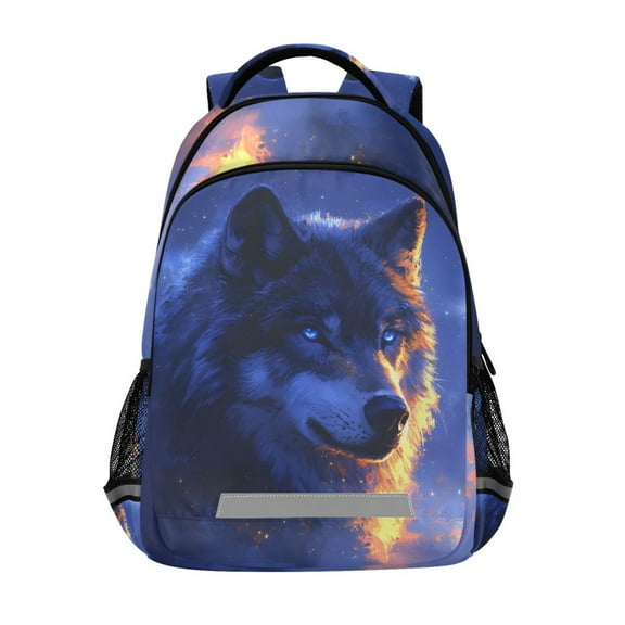 ALAZA Wolf at Night Backpack Elementary School Bag Bookbag Travel Rucksack
