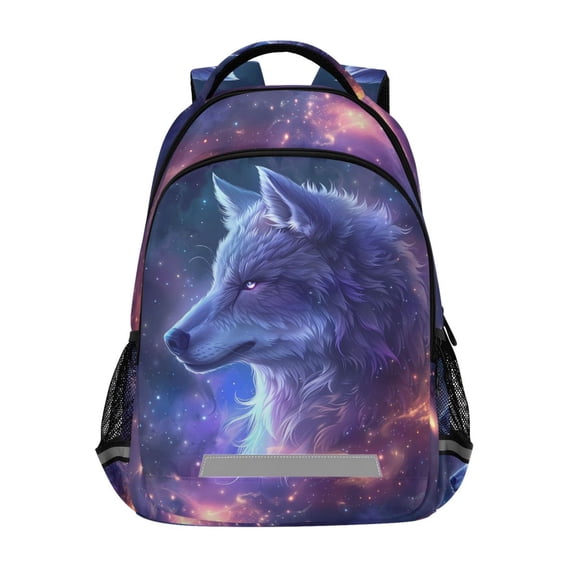ALAZA Wolf with Starry Sky Backpack Elementary School Bag Bookbag Travel Rucksack