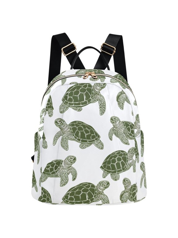 Women Fashion Backpack with Turtle Retro Pattern Rucksack 16L Water Resistant Daypack