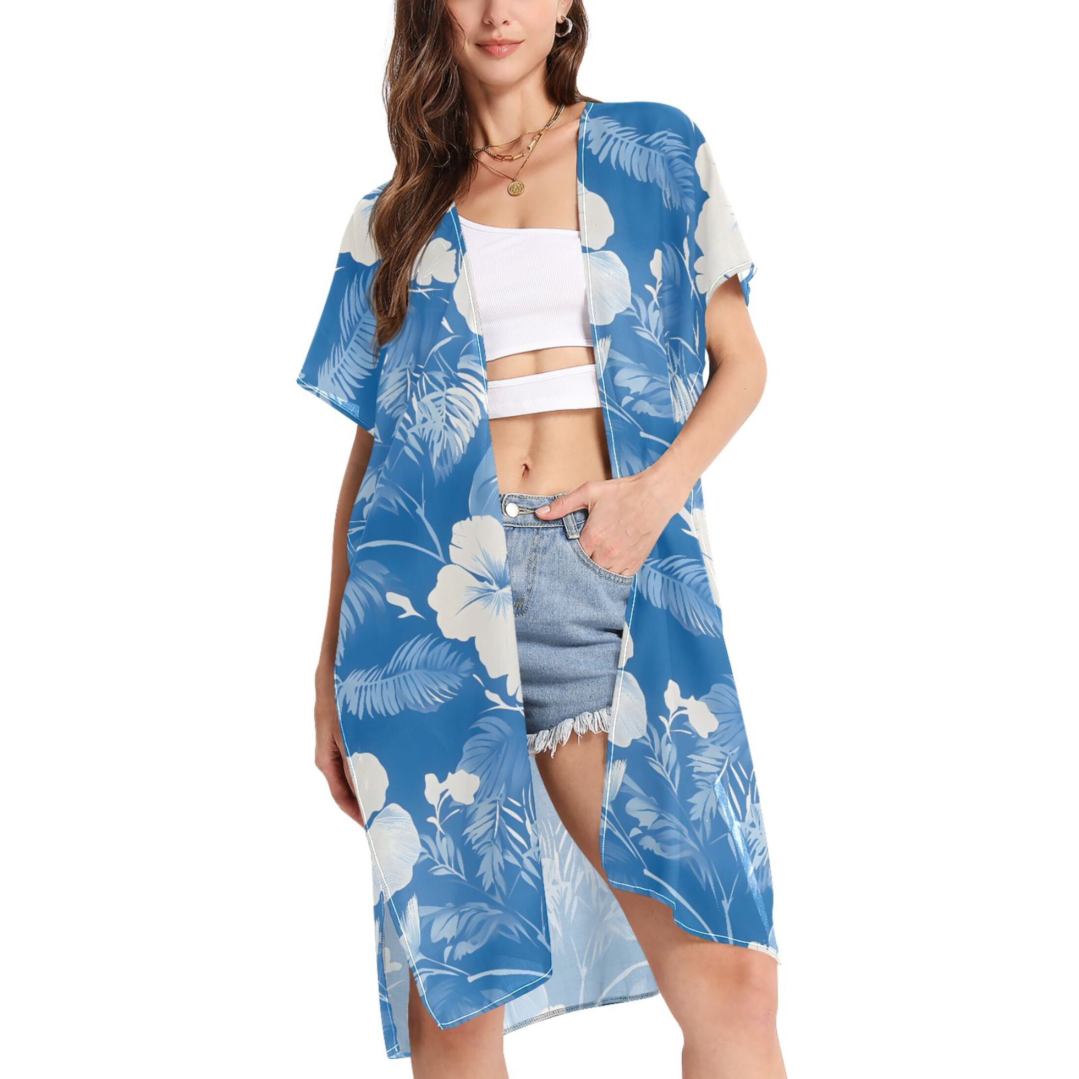 Elea Women's Kimono Beach Cover Up in Ocean Blush