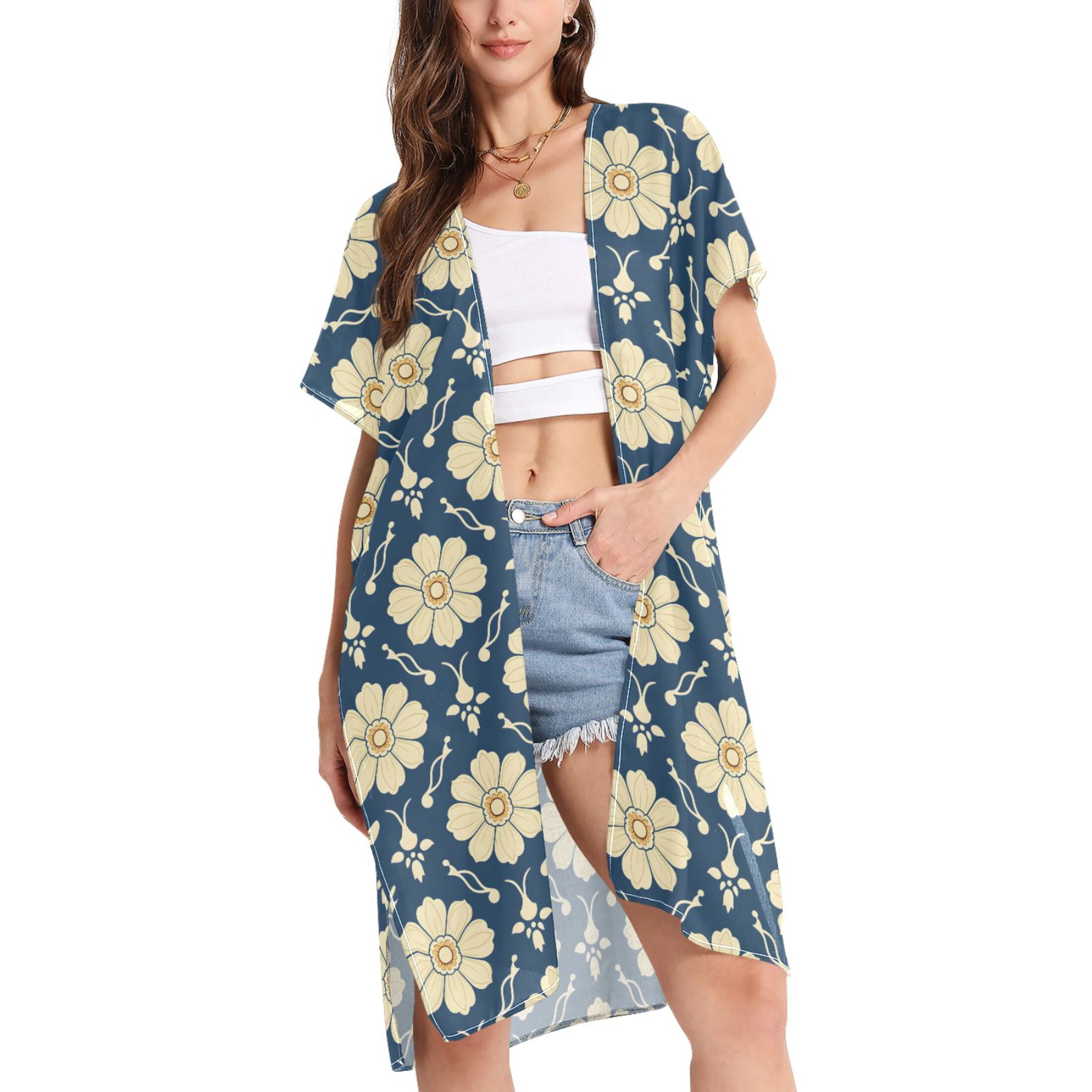 Samara Women's Kimono Beach Cover Up in Pink Ombre