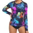 thumbnail image 1 of ALAZA Womens UPF 50+ Rash Guard Magic Flower Long Sleeve UV Protection Sun Shirts Tops XL, 1 of 7