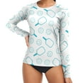 thumbnail image 1 of ALAZA Womens UPF 50+ Rash Guard Pickleball Blue Long Sleeve UV Protection Sun Shirts Tops L, 1 of 7