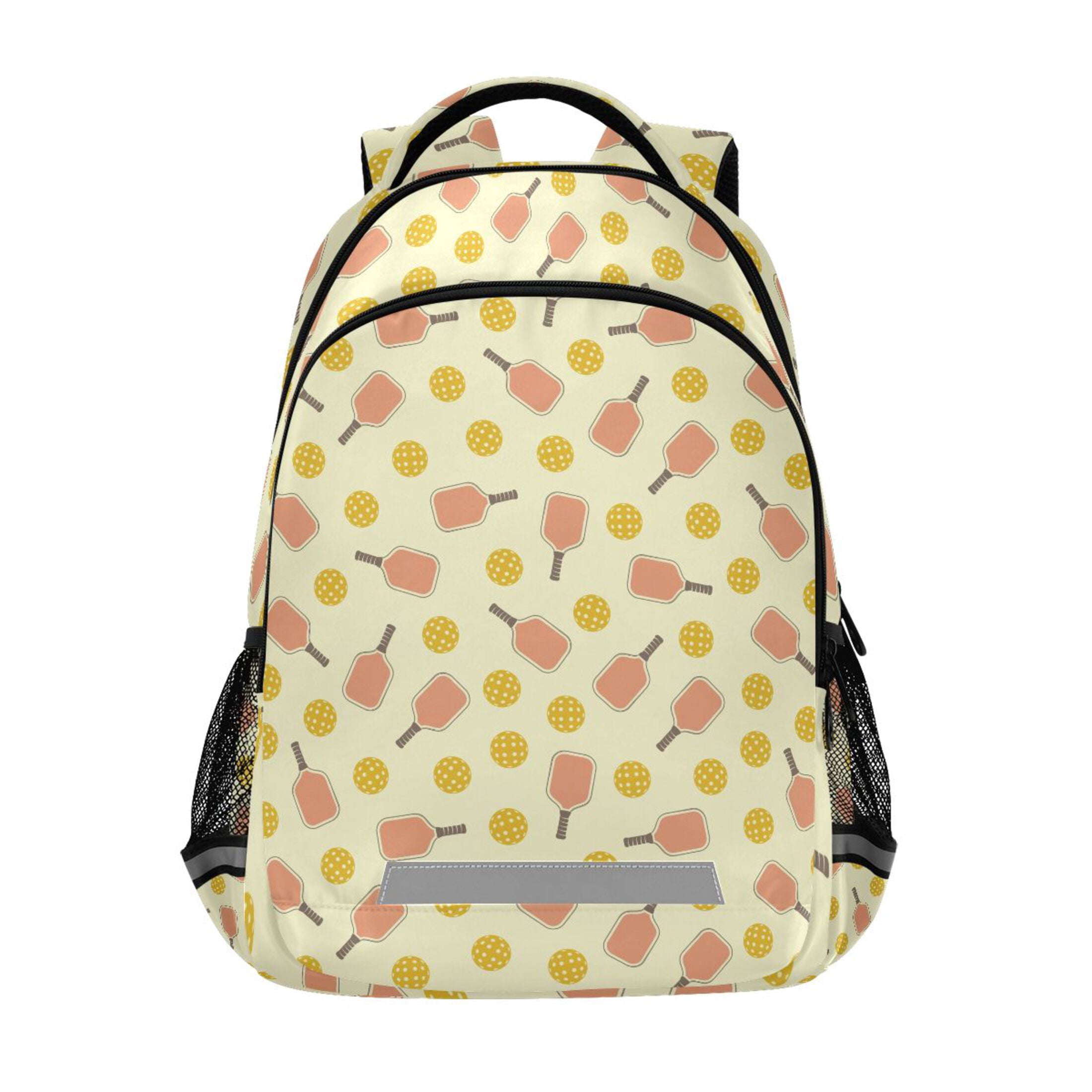 ALAZA Yellow Pickleball Balls Backpack Elementary School Bag Bookbag Travel Rucksack